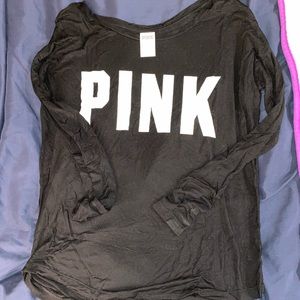 VS PINK Long Sleeves Black Top